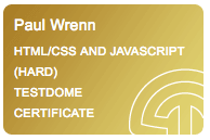 testdome certificate link